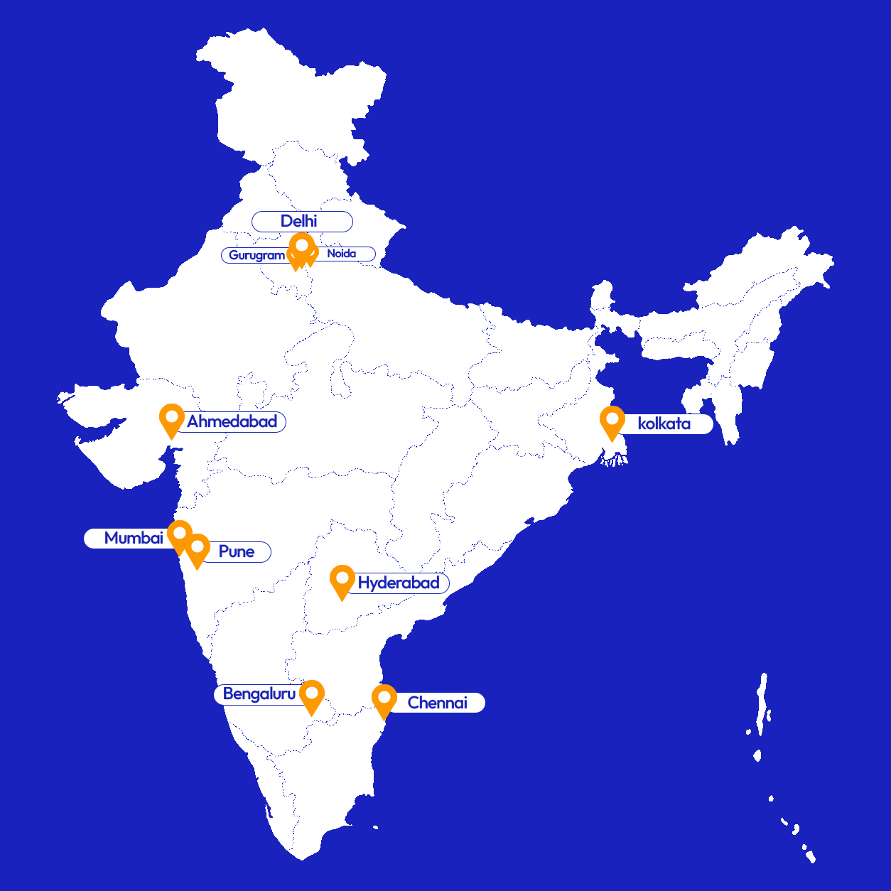 India map with state boundaries